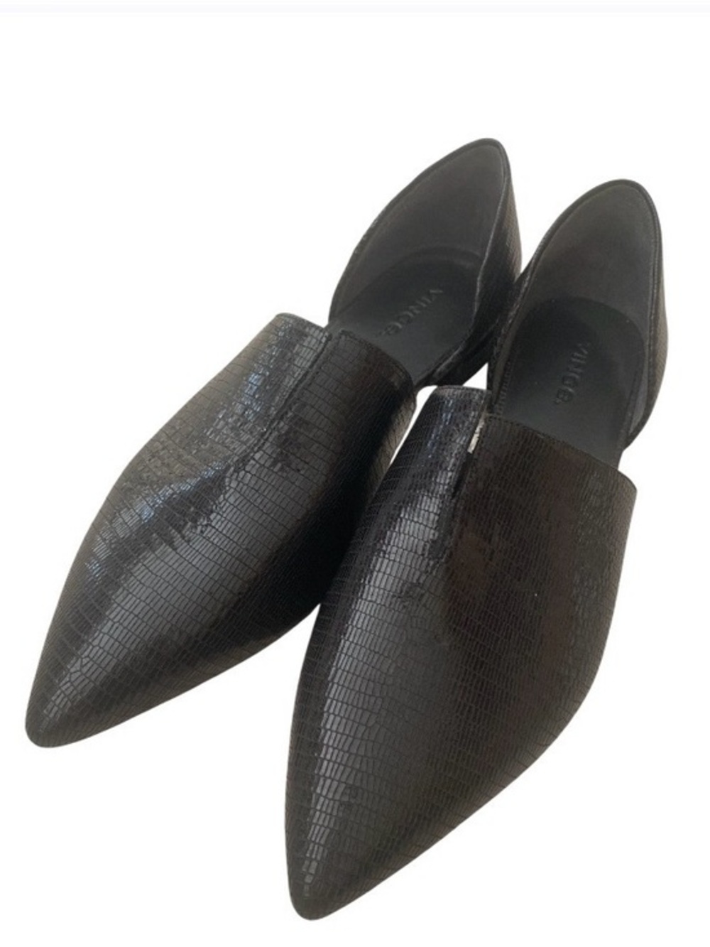 NWOT Vince Darlington Flats in Black Lizard Print Size 8.5